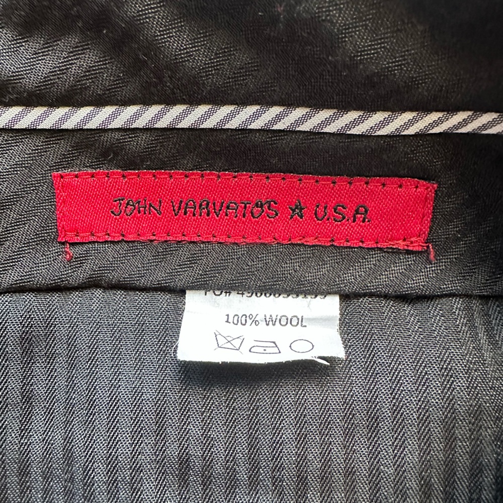 John Varvatos Plaid Charcoal Gray 100% Wool Slacks 34 X 32 - Picture 4 of 7